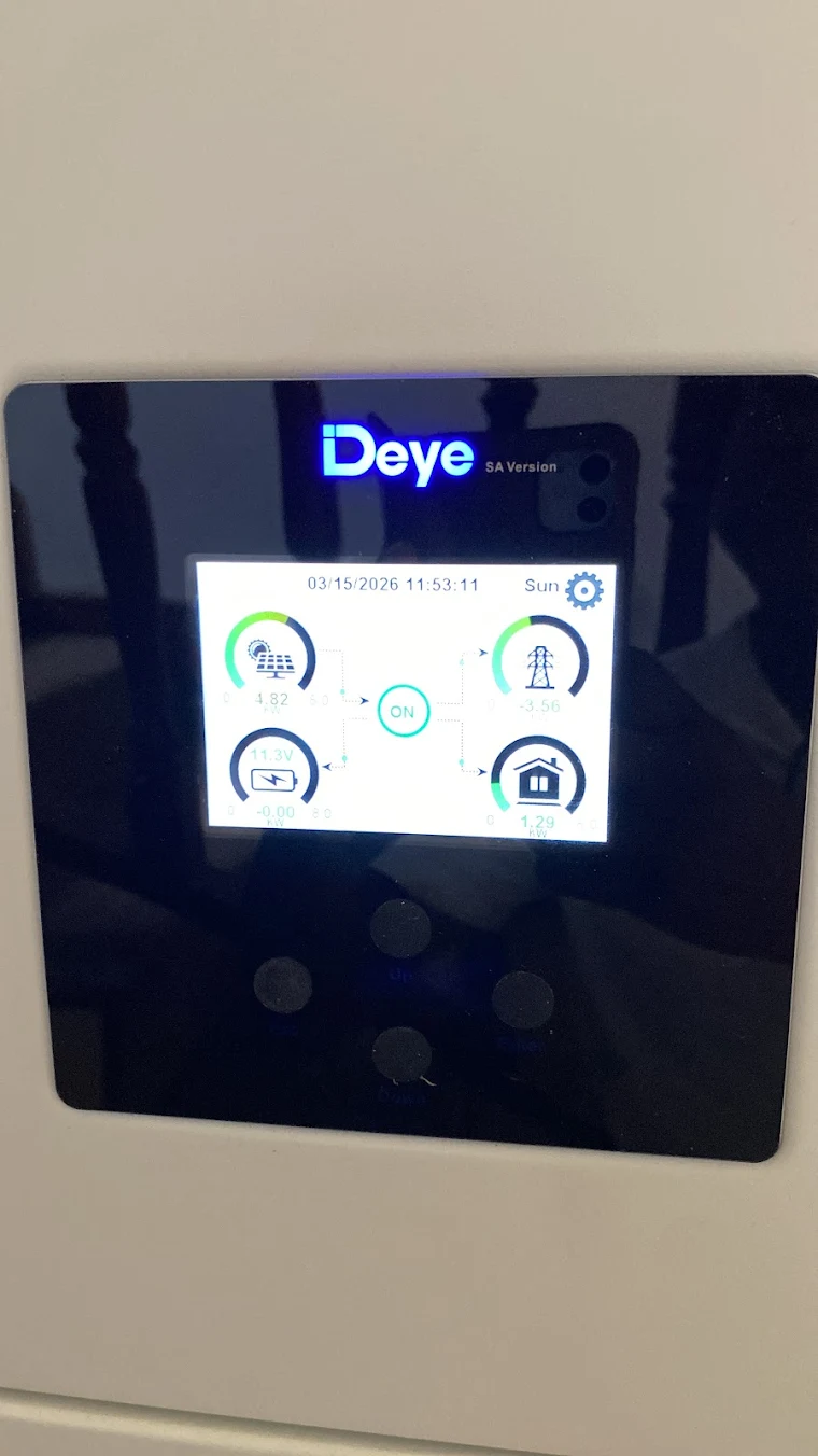 Deye inverter — live monitoring display